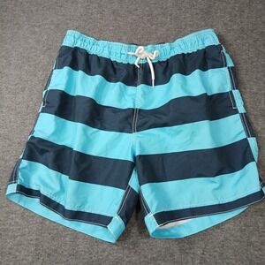 Old Navy Men's Size Large Drawstring Board Beach Blue‎ Striped Shorts